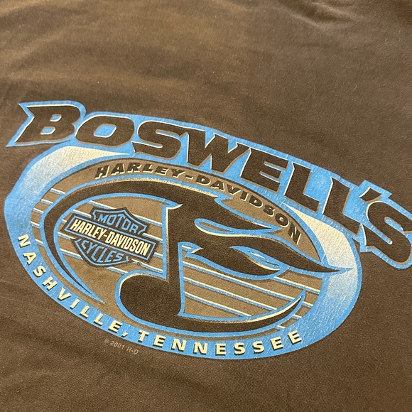Rare VTG 2001 Harley-Davidson Boswell’s Nashville Tennessee Charcoal T Shirt Y2K - Picture 4 of 6